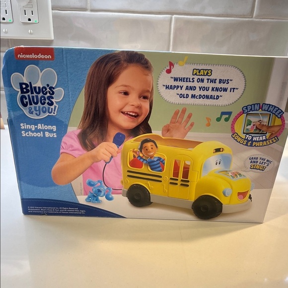 Climb aboard the Blue Nickelodeon Blue\'s Clues Yellow School Bus Toy
